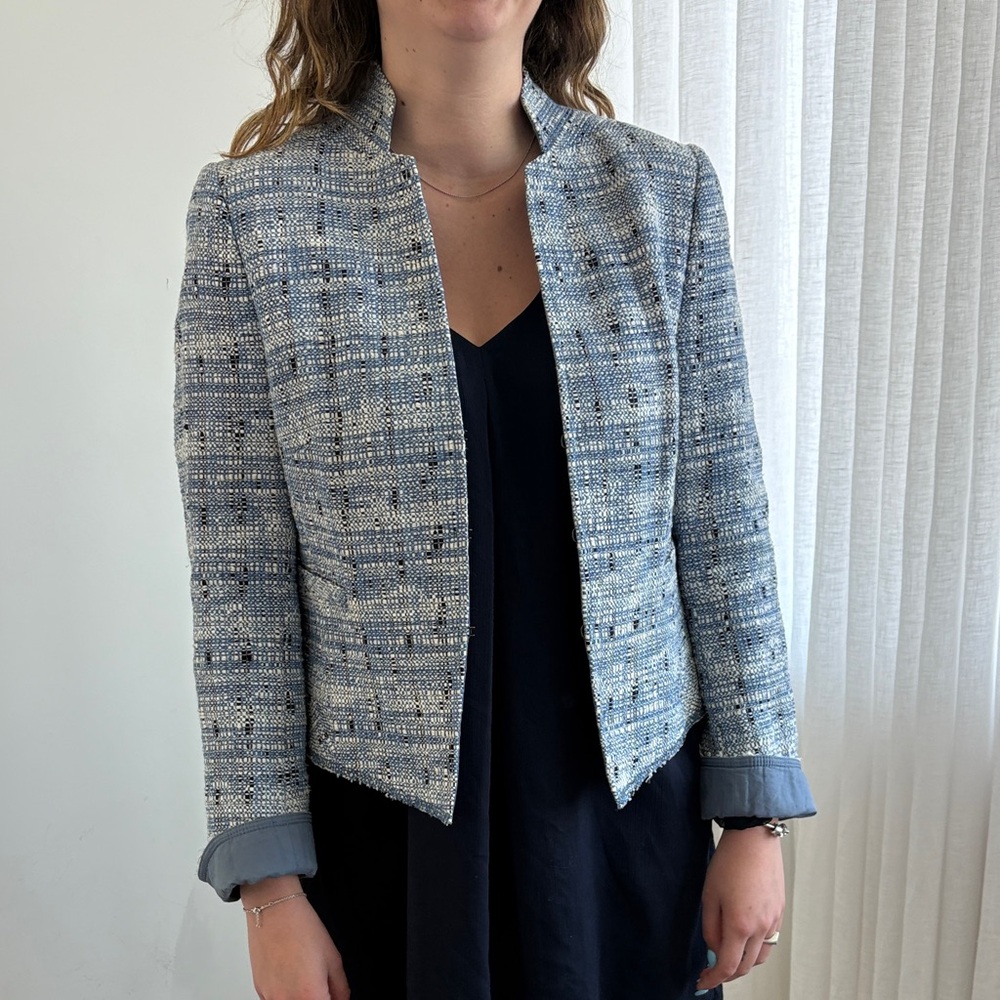 Blue Tweed Summer Blazer by AKRIS